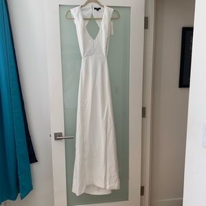 Lamarque Backless Maxi Dress Ivory White 6 Bride Cutout Trendy